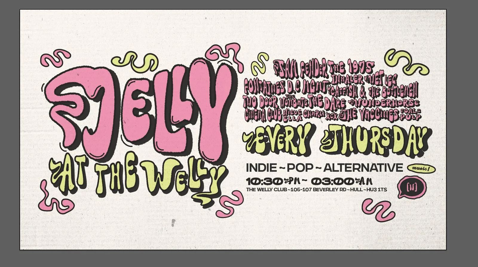 Jelly – The Weekly Indie Disco – 20.08.26 at The Welly