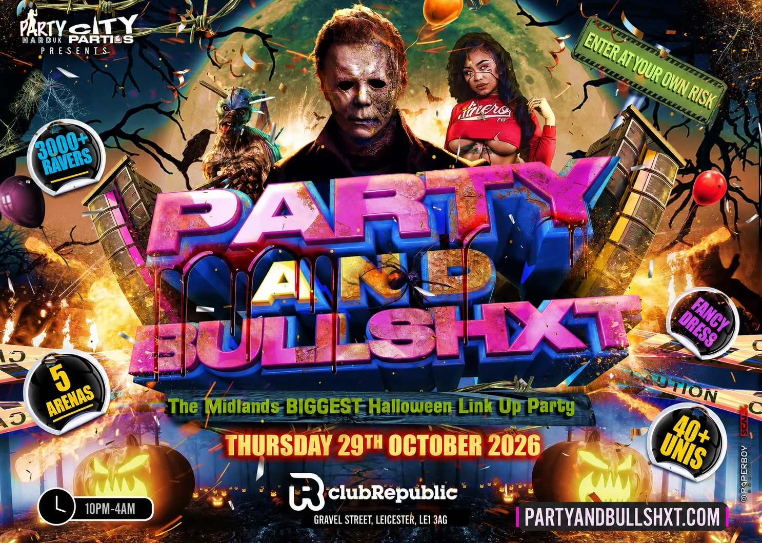 Party And Bullshxt - 3000+ Ravers This Halloween at Club Republic