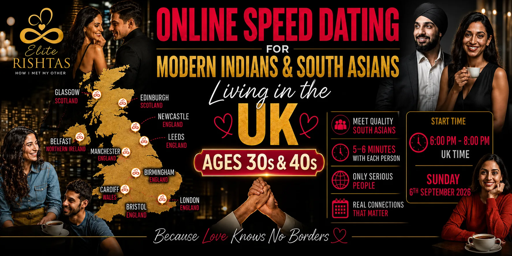 Online Speed Dating | For UK Indian Singles in their 30's & 40's at Online Event