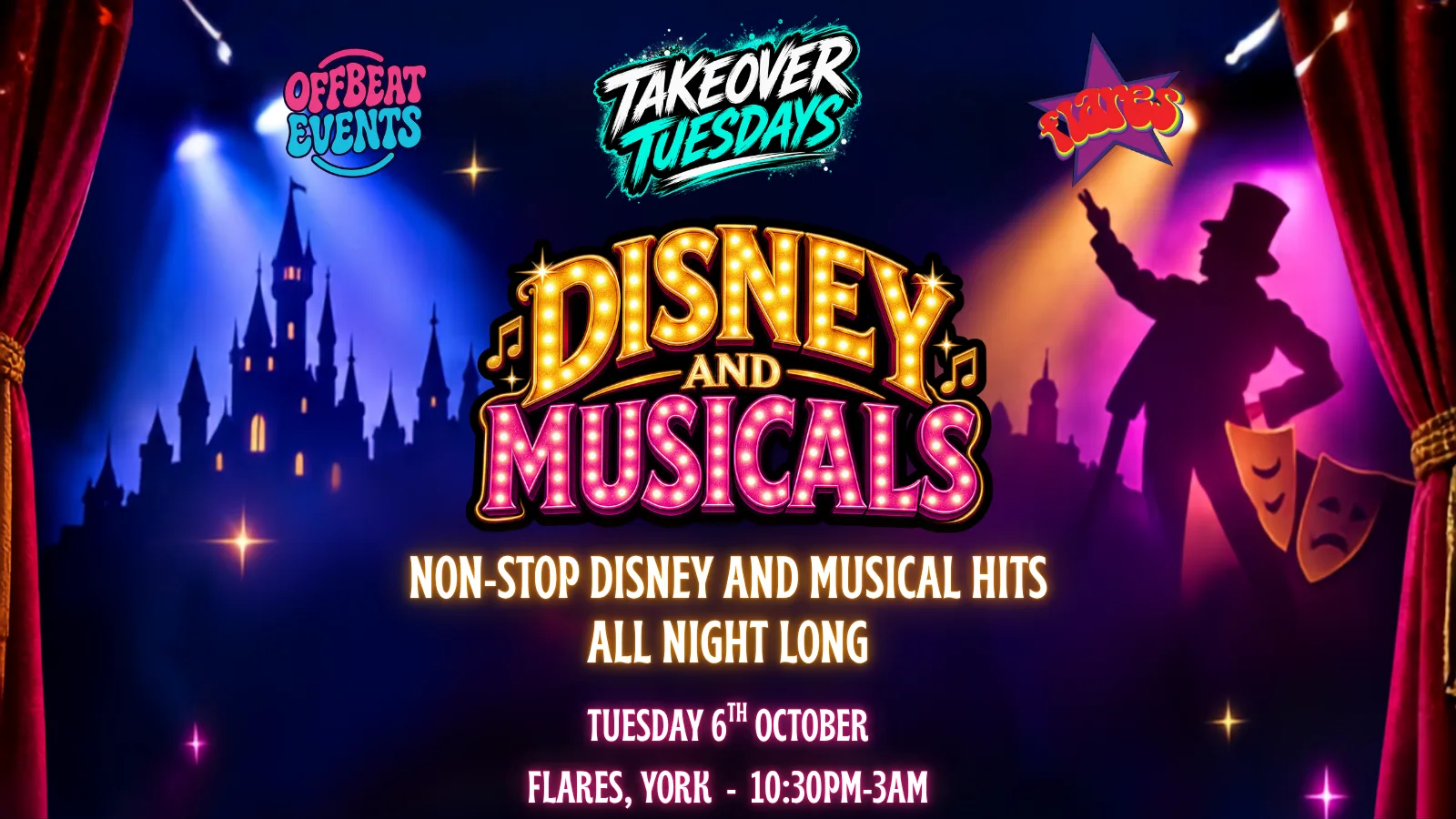 DISNEY & MUSICALS - TAKEOVER TUESDAYS at Flares - York