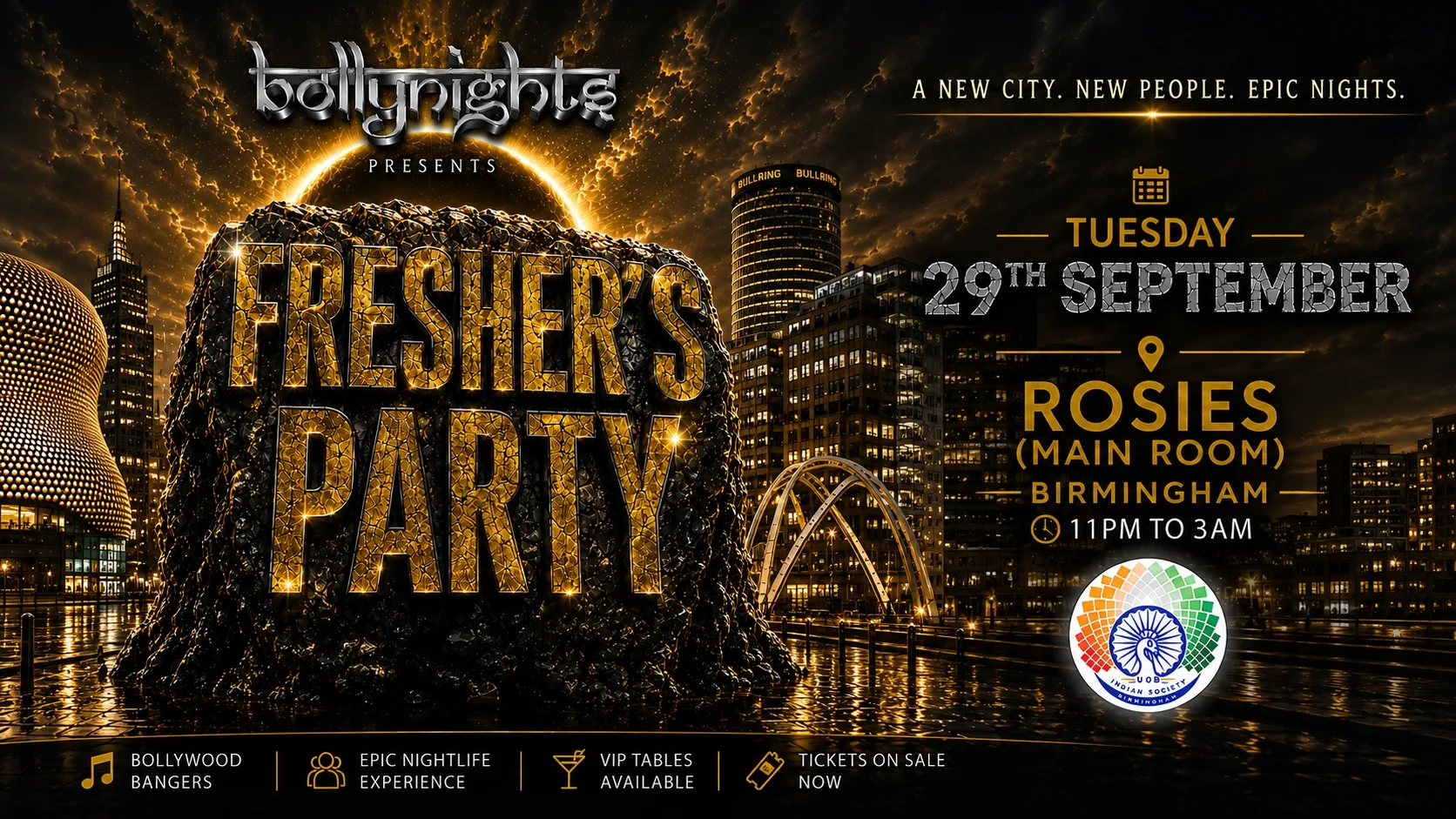 Bollynights Birmingham –FRESHERS WELCOME PARTY | Tuesday 29th September | Rosies Main Room at Rosies - Birmingham