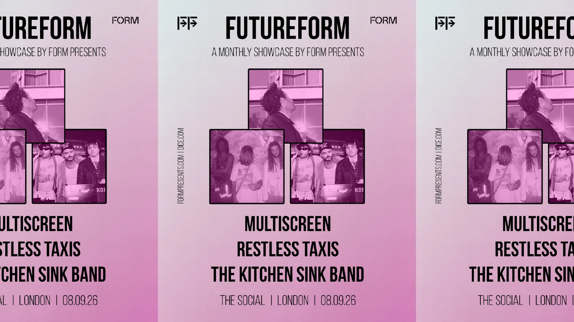 FutureFORM: Multiscreen, Restless Taxis, The Kitchen Sink Band at The Social