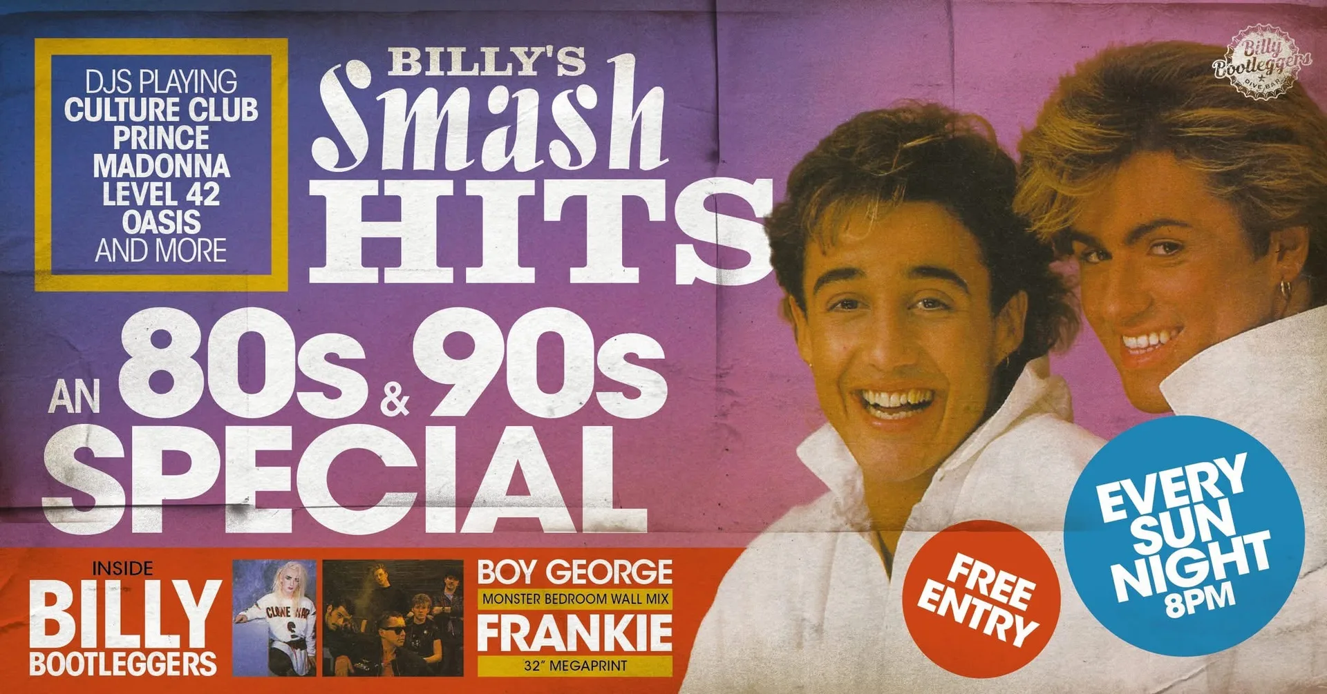 BILLY’S SMASH HITS - Sunday Nights @ Billy's