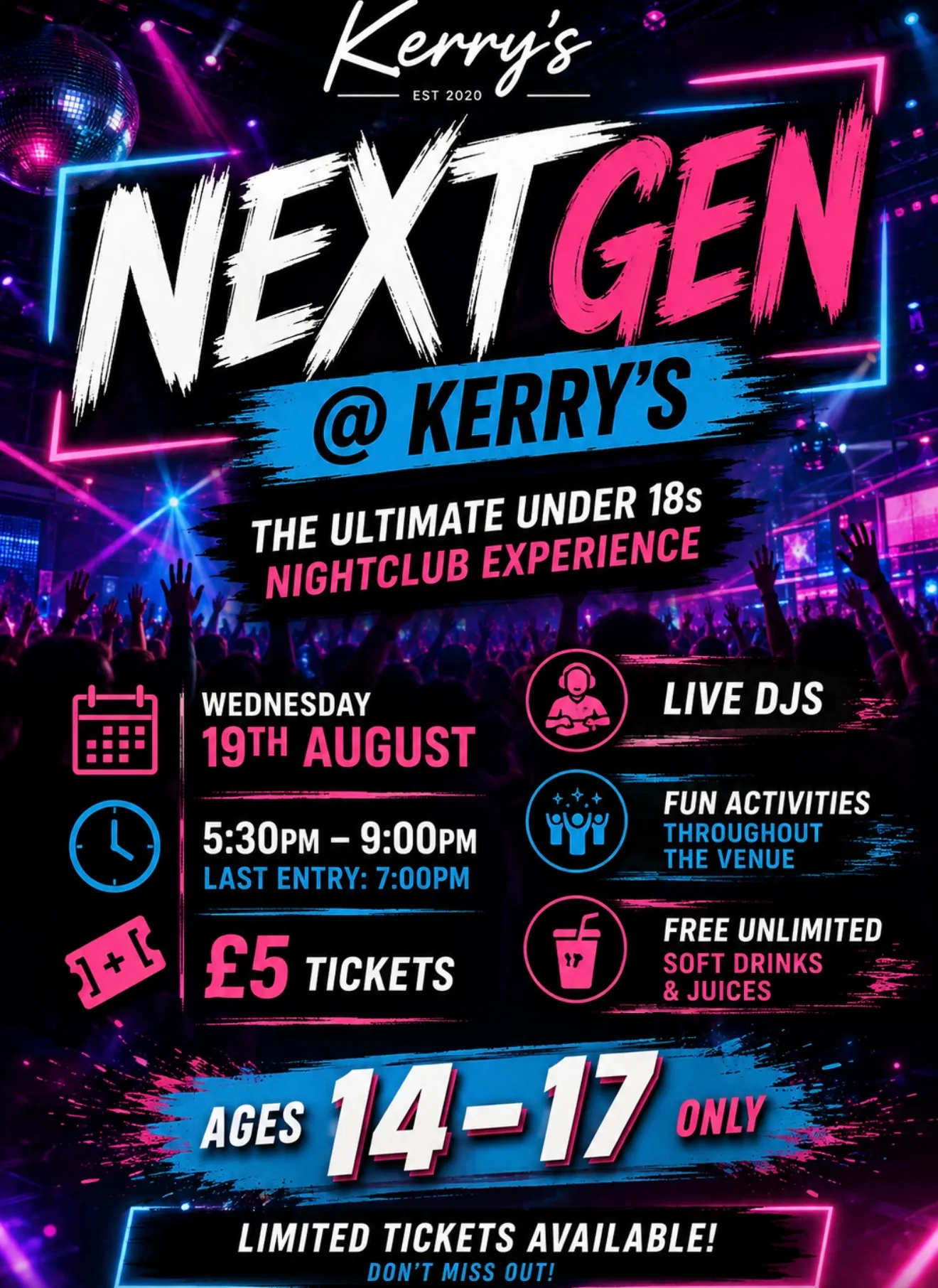 Next Gen Under 18’s event at Kerry’s