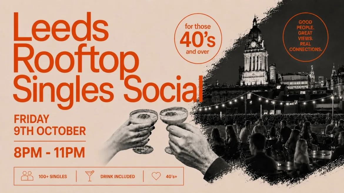 Leeds Rooftop Singles Social | 100+ Singles | Over 40s at The Rooftop Social