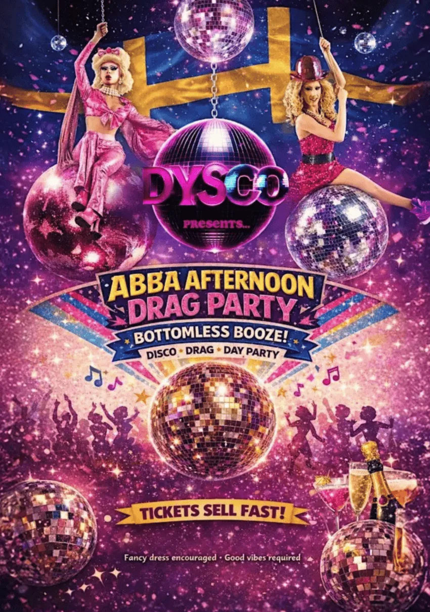 Afternoon ABBA Drag Party FRIDAY 18TH SEPTEMBER