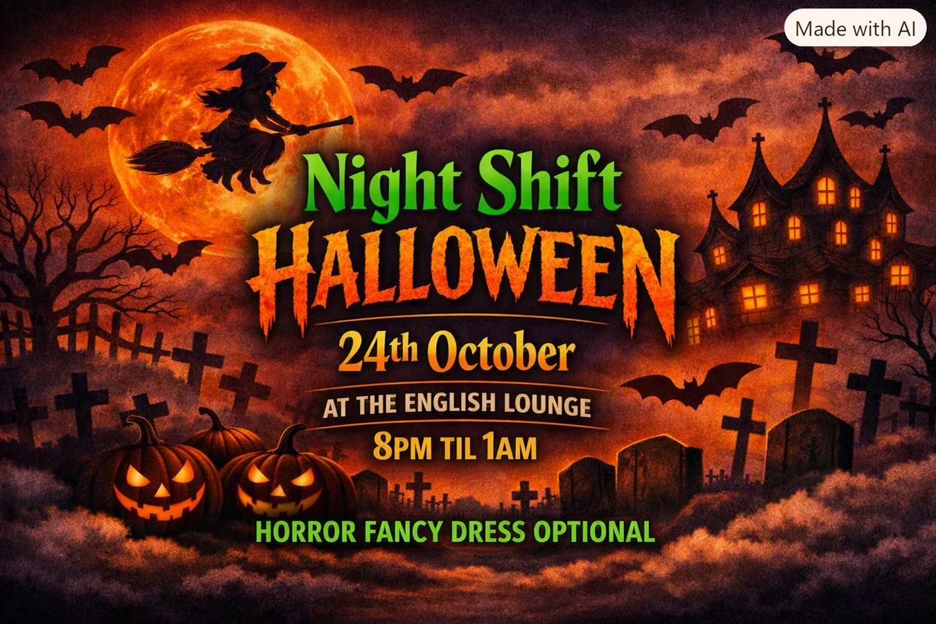 HALLOWEEN NIGHT SHIFT at The English Lounge