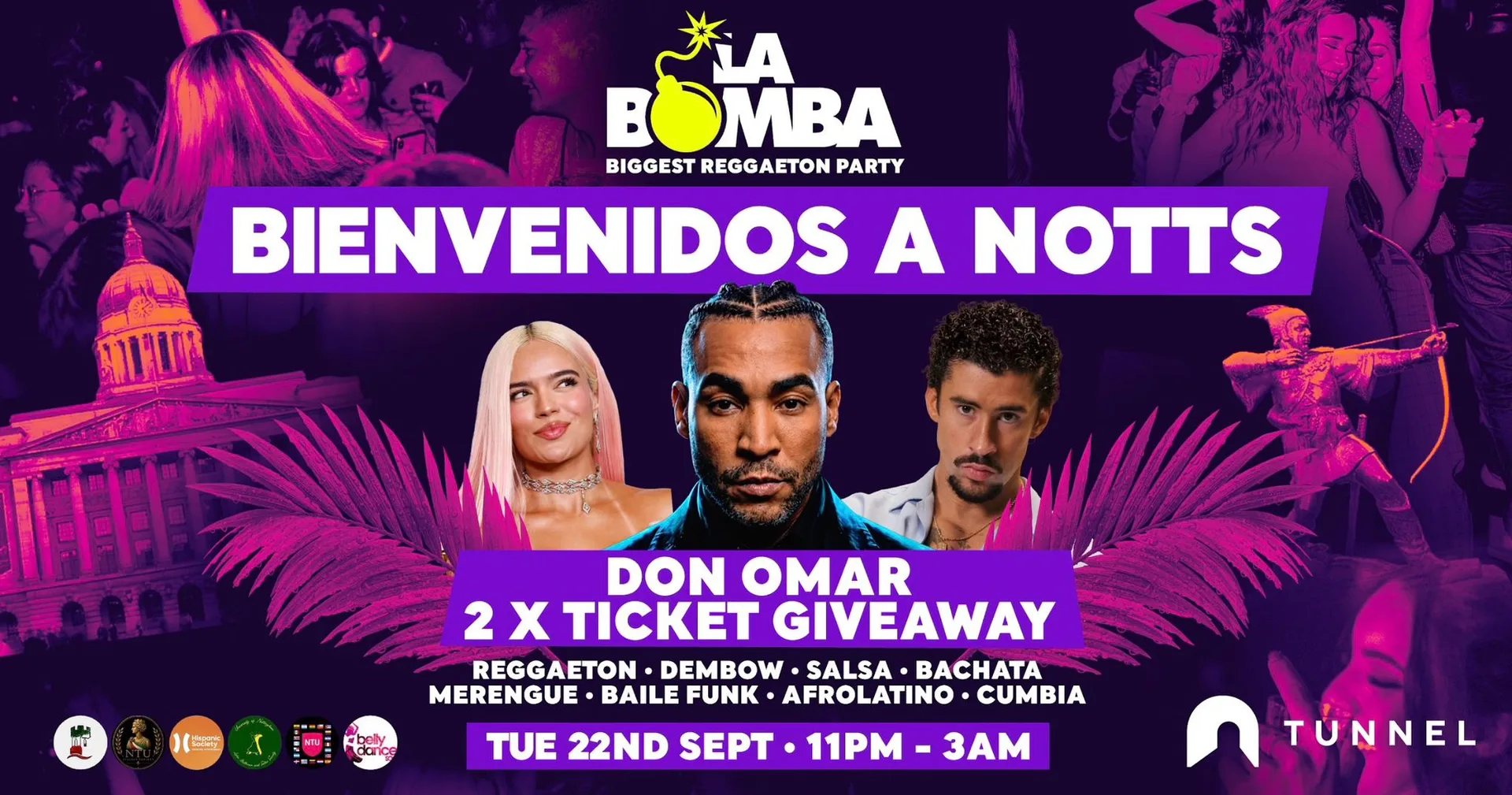 LA BOMBA | BIENVENIDOS A NOTTS | SORTEO 2 x TICKETS TO SEE DON OMAR LIVE at Tunnel Club
