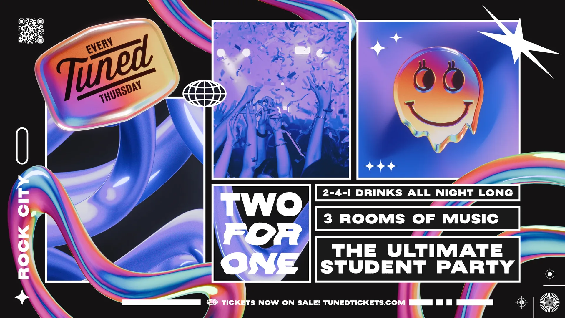 Tuned - Nottingham's Biggest Student Night - 2-4-1 Drinks All Night Long - (inc Silent Disco In Beta Room) 01/10/26 at Rock City