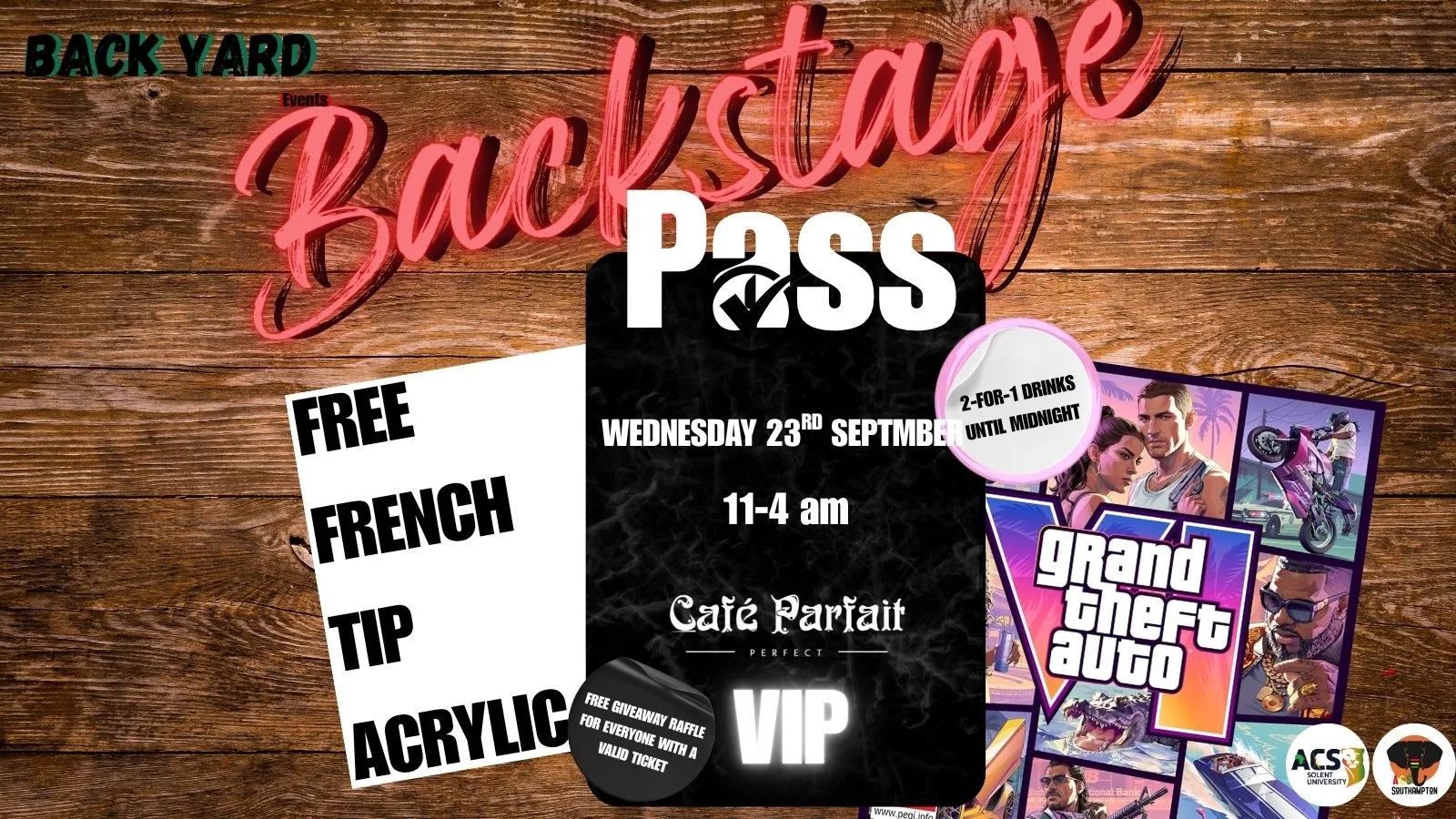 Backstage pass at Café Parfait