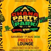 Ghana Party In The Park & ShattaFest UK After Party at Peeya Lounge