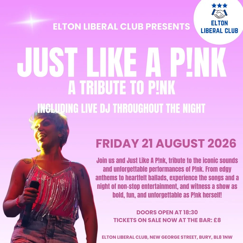 Just Like A P!NK (A Tribute To P!NK) at Elton Liberal Club In Bury