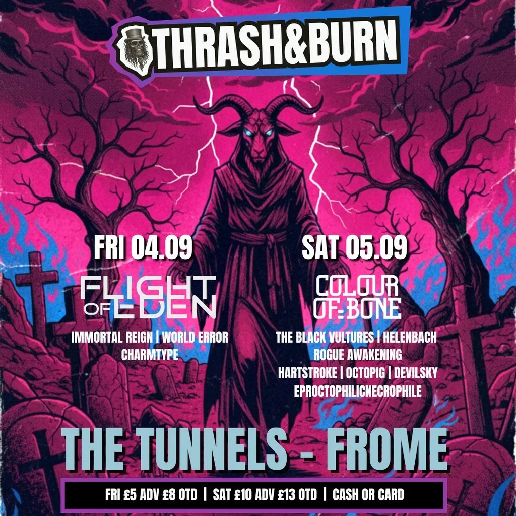 Thrash and Burn minifest Saturday 5th Sep 2026 at The Tunnels