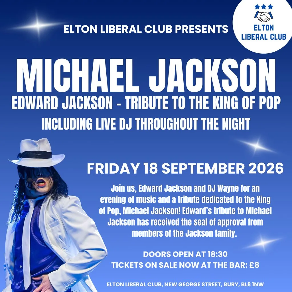 Michael Jackson Tribute (Edward Jackson) at Elton Liberal Club In Bury