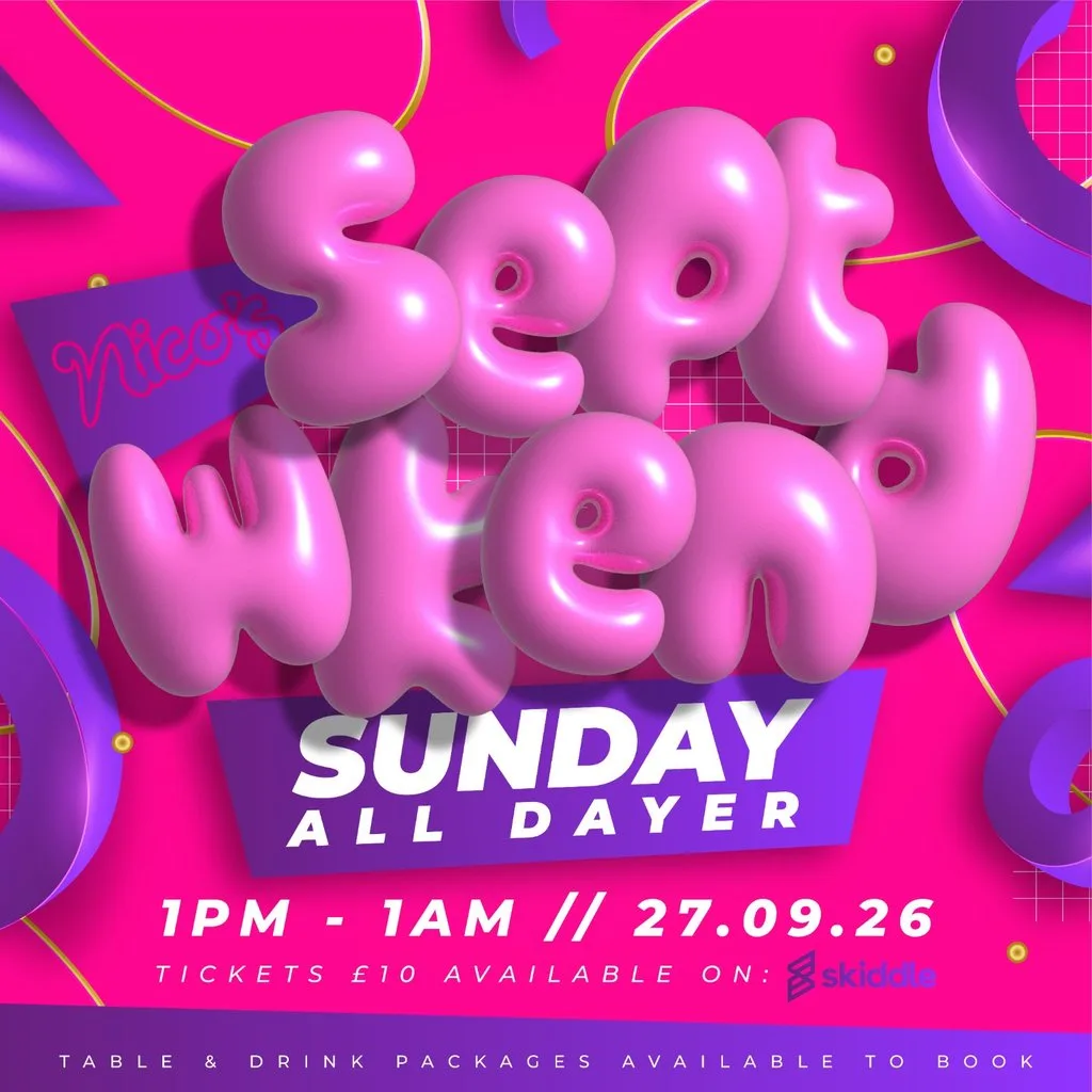 September Weekend All Dayer at Nicos Cafe Bar