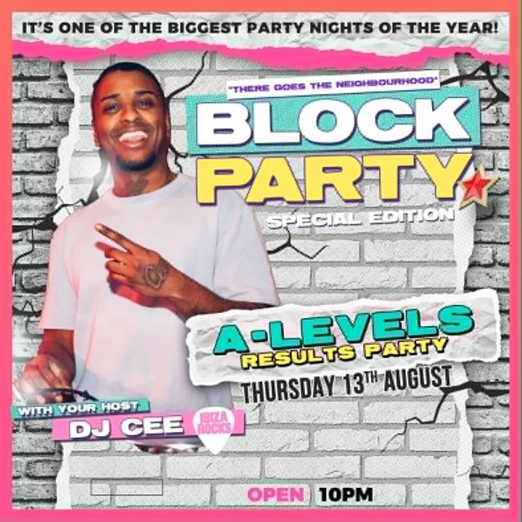 Block Party A LEVELS THURSDAY! Thursday 13th August at BLOOM Middlesbrough