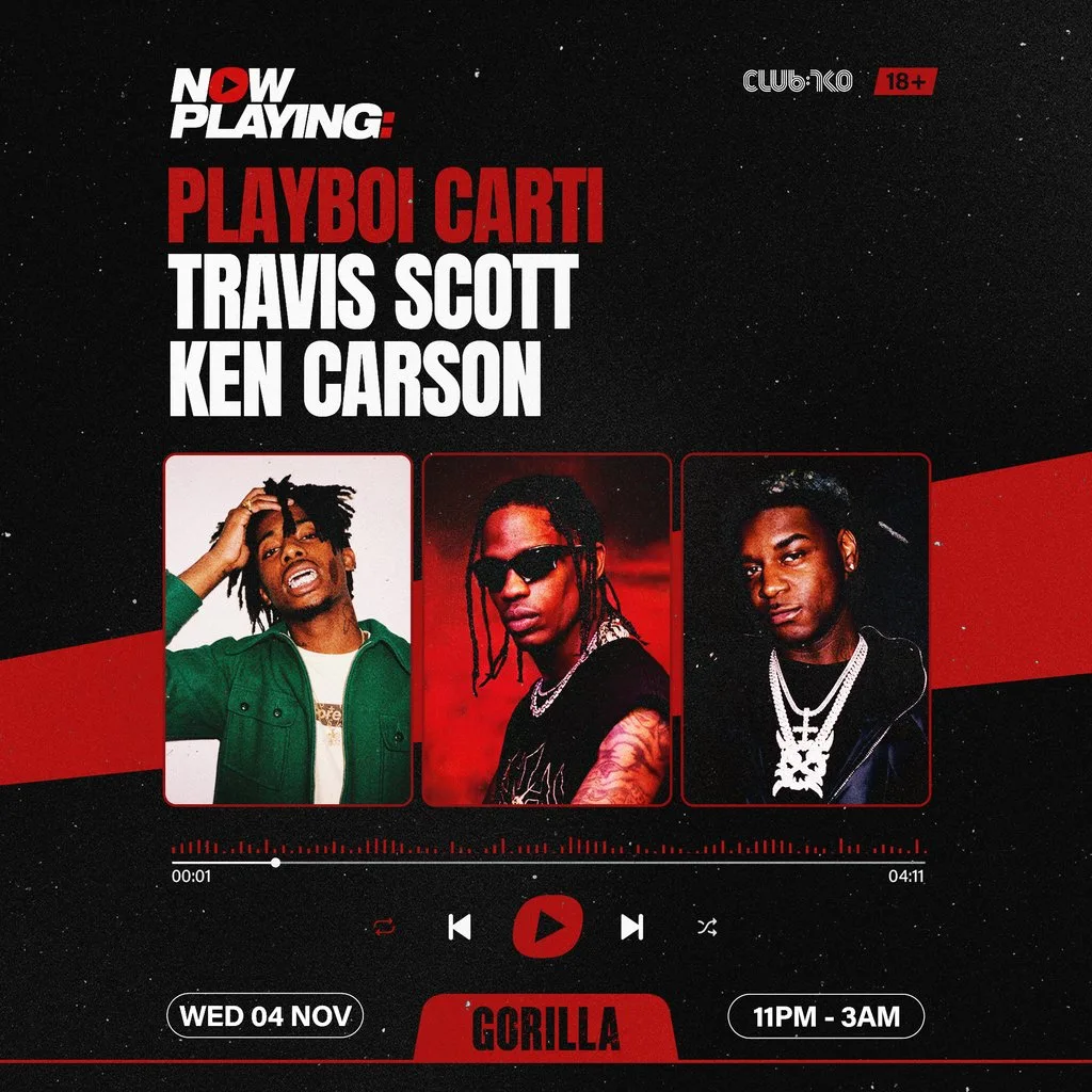 NOW PLAYING: Playboi Carti, Travis Scott & Ken Carson