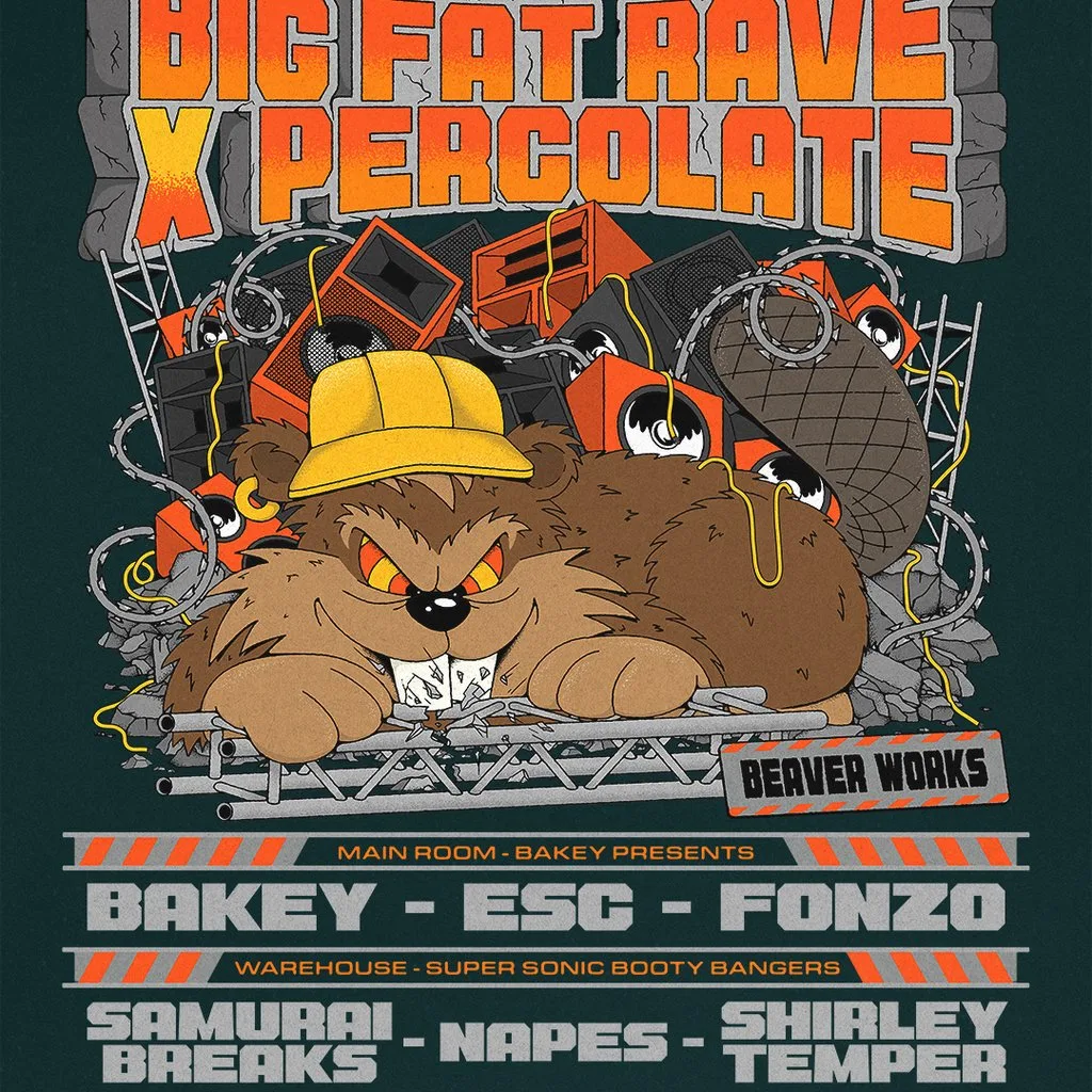 Big Fat Beaverworks Rave with Bakey, Samurai Breaks, Napes, Esc, at Beaverworks