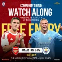 Community Shield Watch Along: Arsenal vs Manchester City at The Camden
