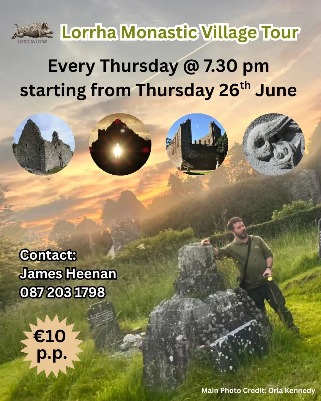 Lorrha Monastic Village Tour at Lough Derg
