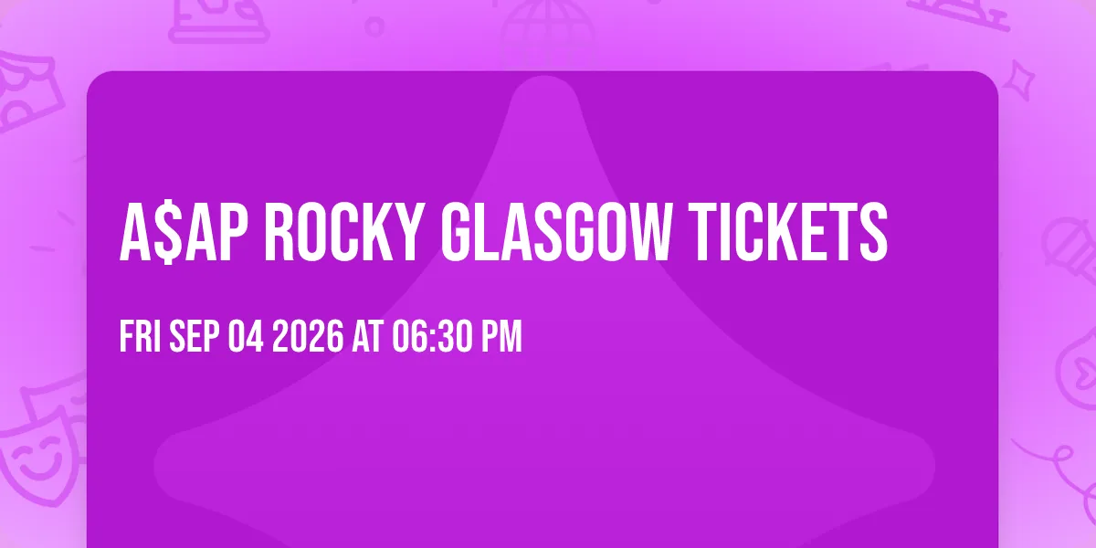 A$AP Rocky Glasgow Tickets at OVO Hydro Arena Glasgow