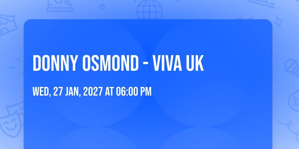 Donny Osmond - VIVA UK at Motorpoint Arena Nottingham