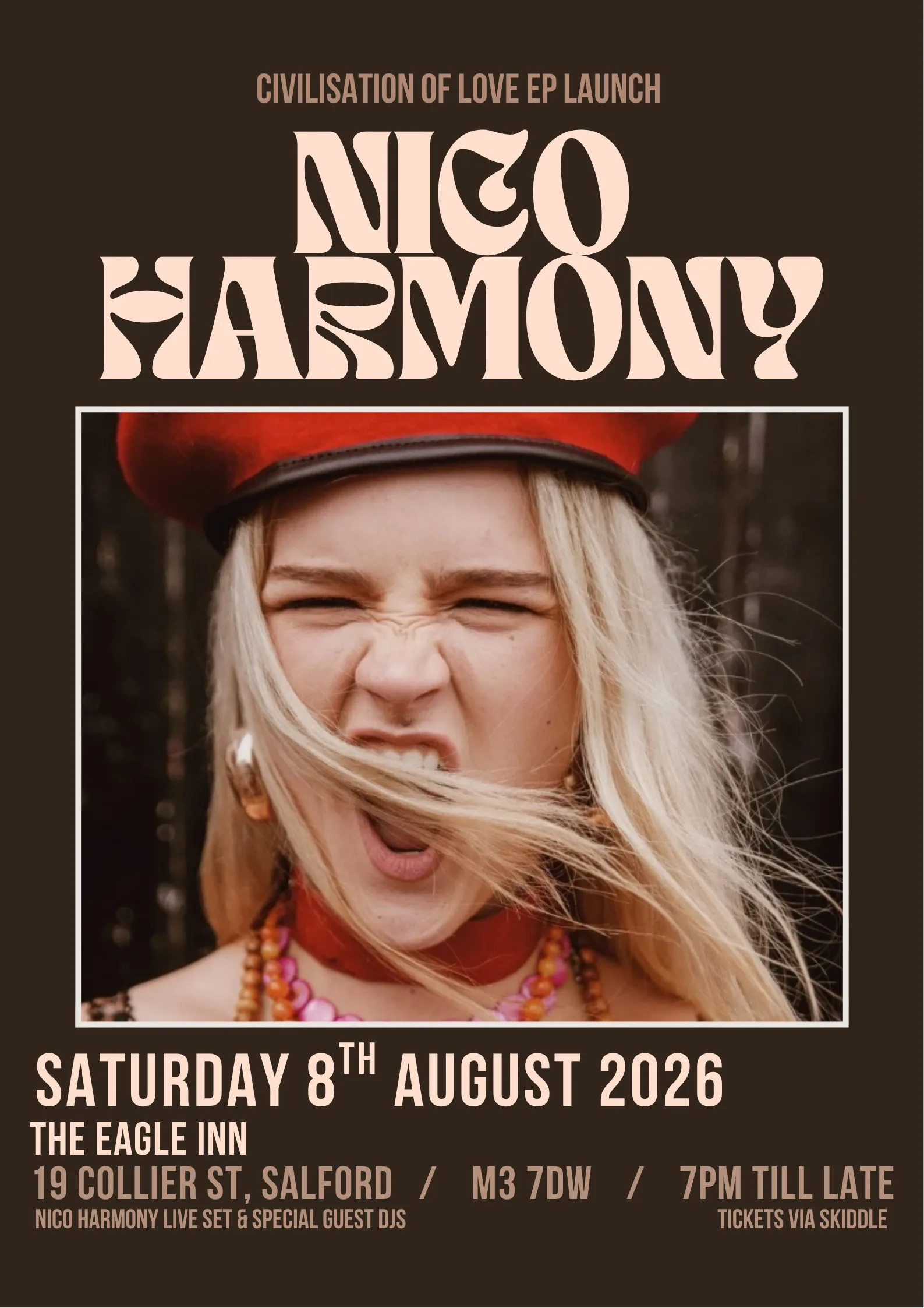 Nico Harmony: ‘Civilisation of Love’ EP Launch + Guest DJs at The Eagle Inn, Salford