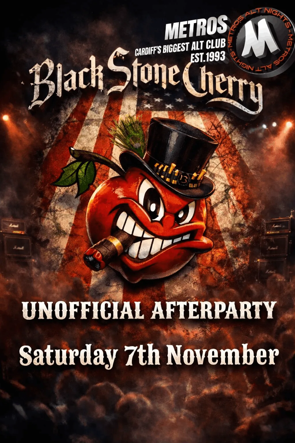 Black Stone Cherry Unofficial Afterparty - Saturday 7th November at Metros