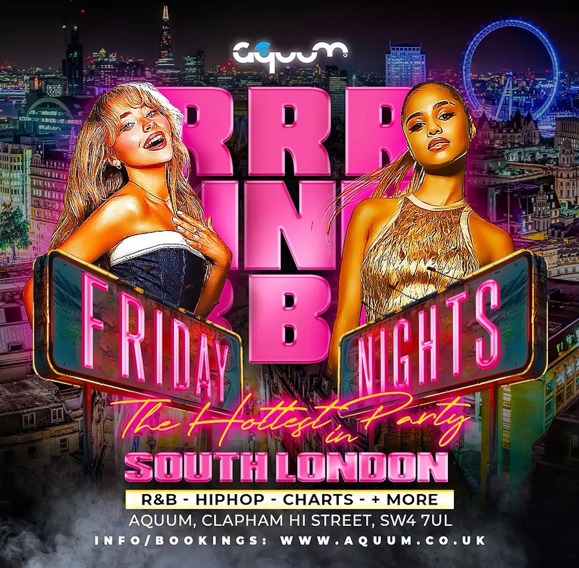 R&B Fridays @ Aquum Clapham // Old Skool R&B, Hip-Hop, Party Anthems // 4am Close at Aquum