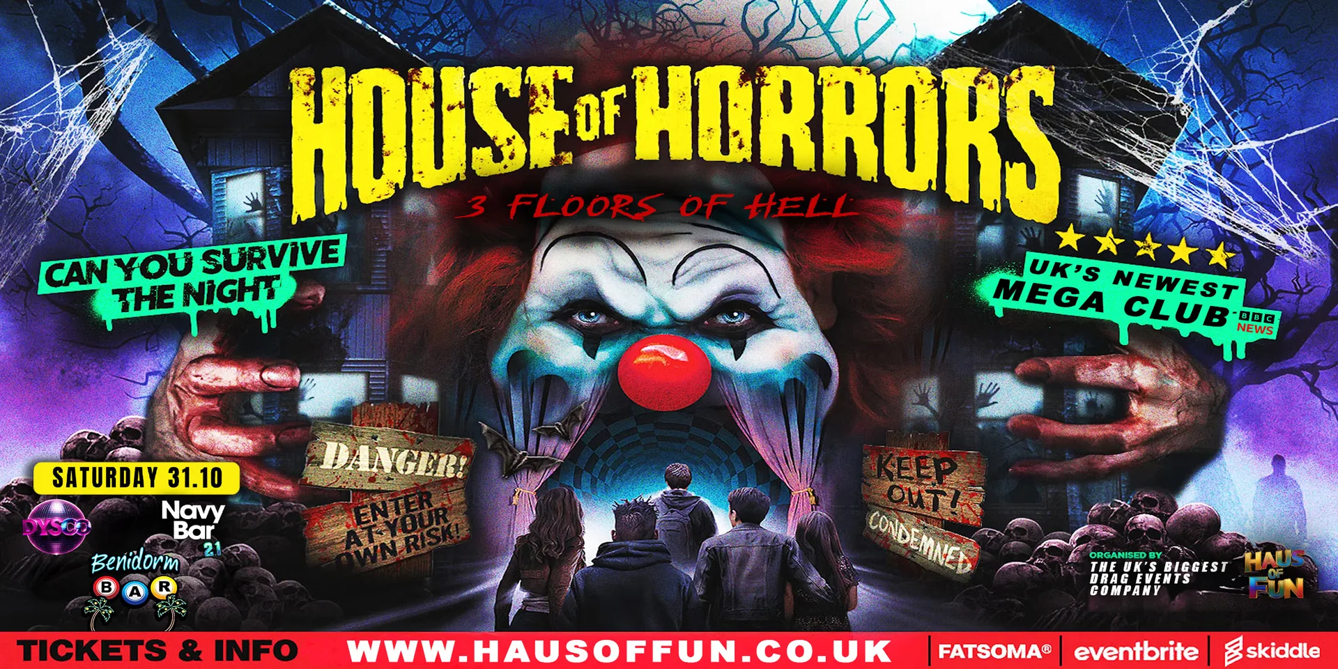 HOUSE OF HORRORS - 3 Floors to Hell ( Halloween Special ) at HAUS OF FUN, Liverpool