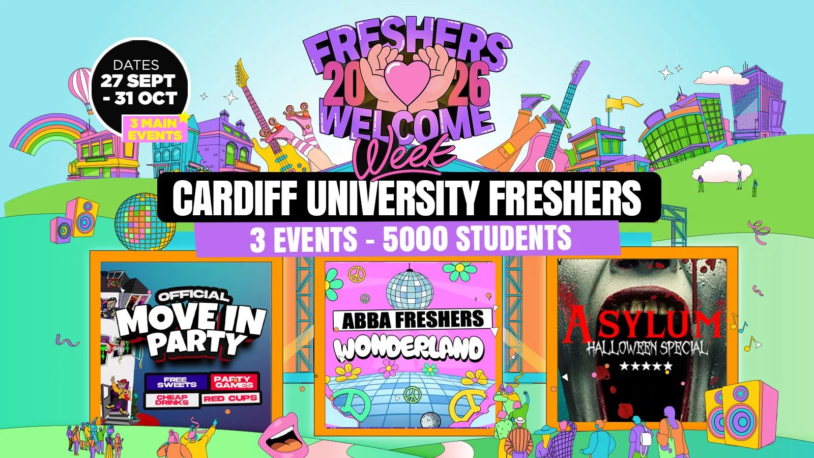PAY DAY SALE FREE Q-SKIP 24 HRS ONLY 🚨 Cardiff Freshers Welcome Week 2026 🎓 - UK Largest Freshers Events - Sold Out 10 Years Running 🏆 at DISTRICT, Walkabout & MORE TBA!