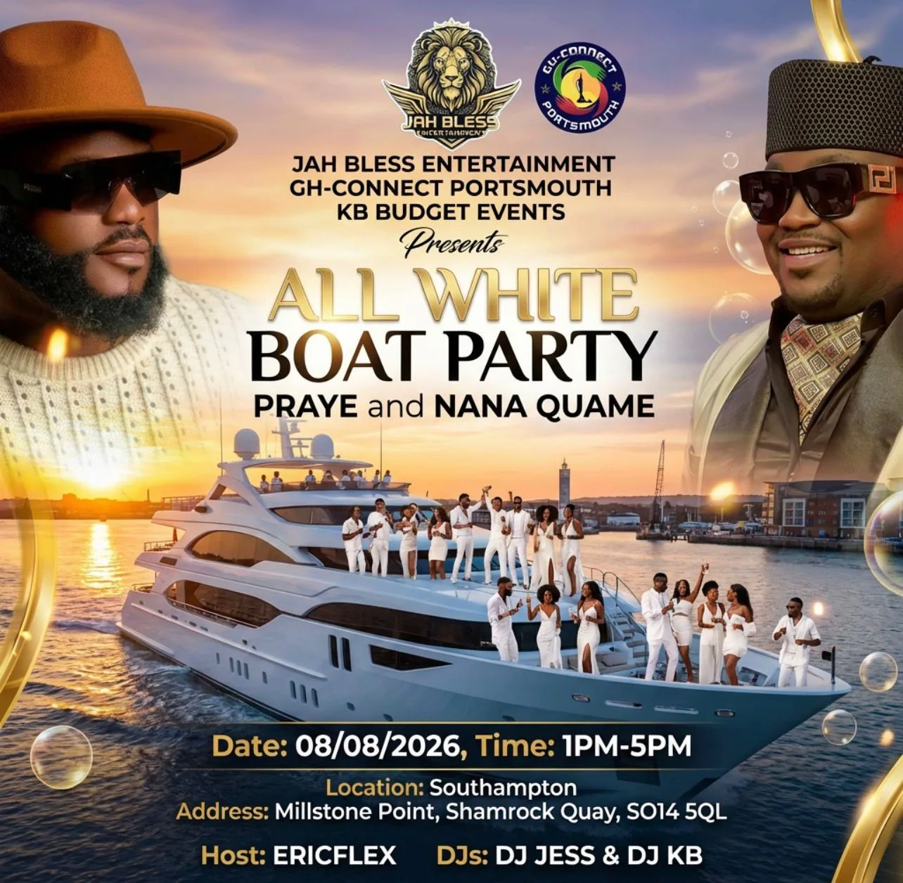 All-White Boat Party – Portsmouth & Southampton at Shamrock Quay Car Park
