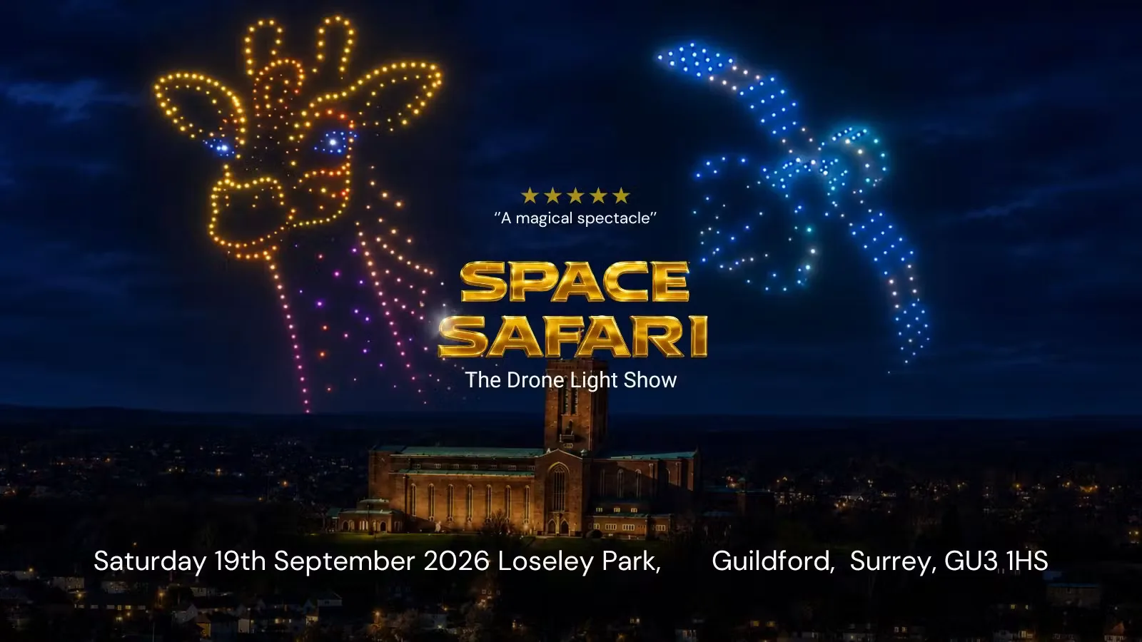 Space Safari Drone Light Show - Guildford