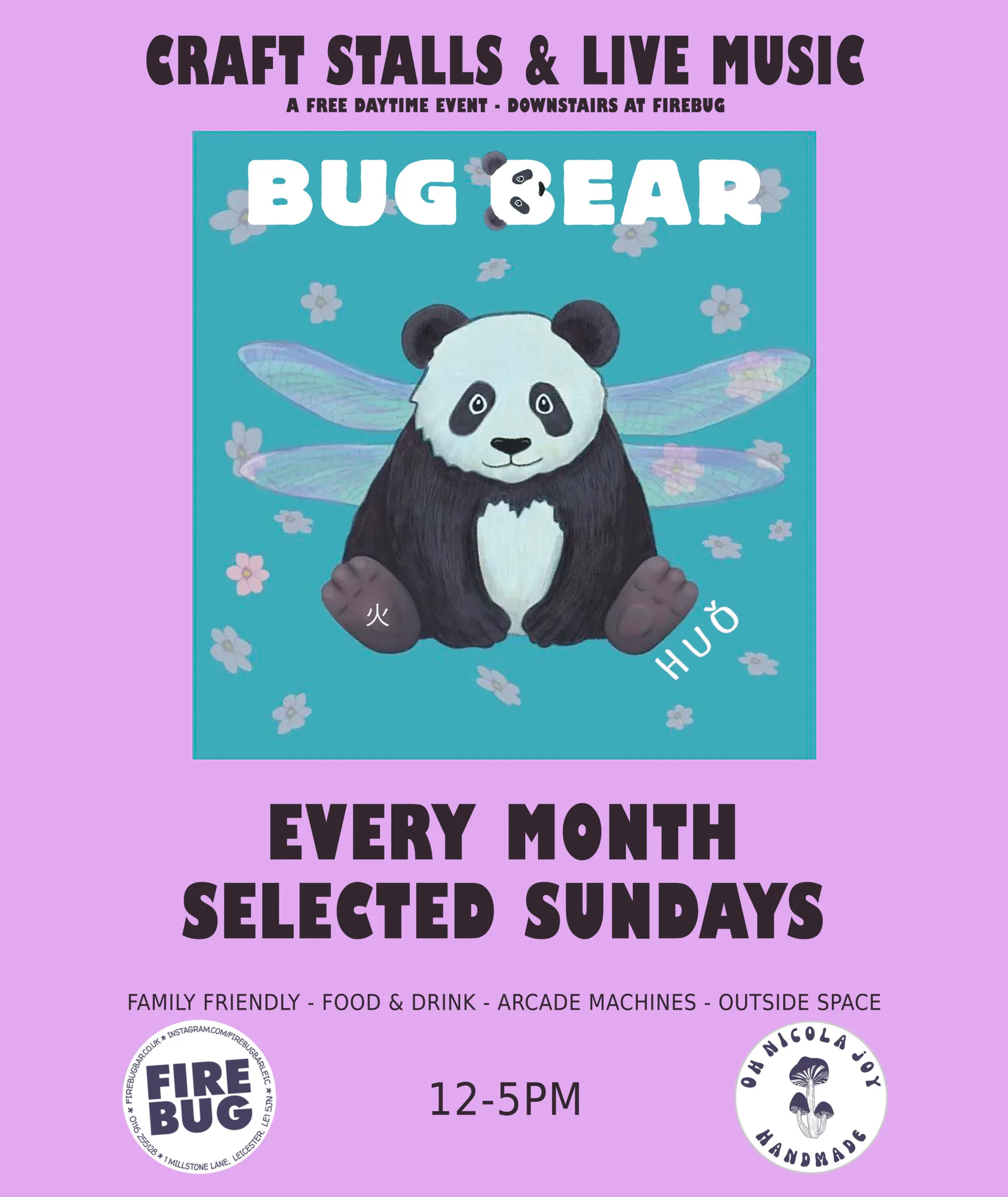 Bug Bear – daytime music and stalls – every month!