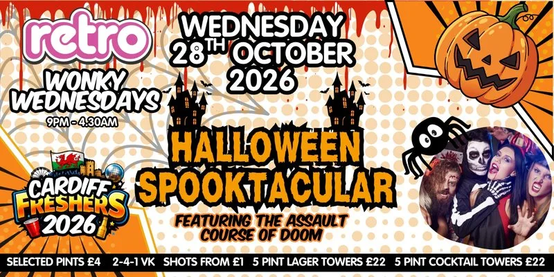 Freshers 2026 - Halloweeen Spooktacular at Retro Cardiff