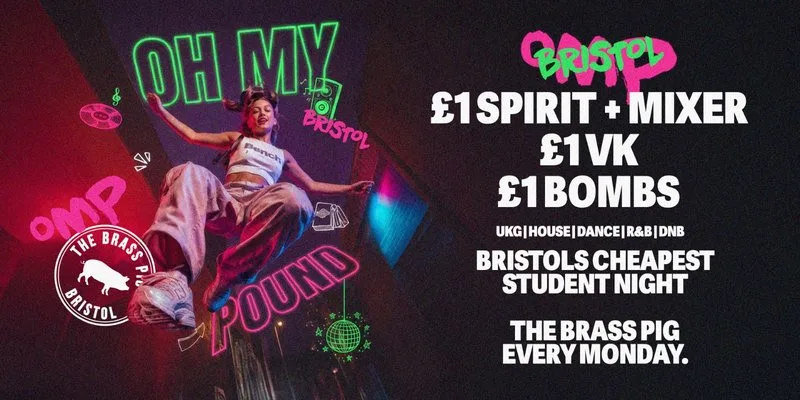 Oh My Pound Mondays - £1 Drinks at The Brass Pig