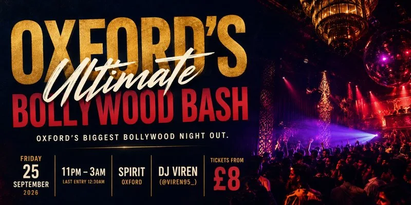 Oxford's Ultimate Bollywood Bash at Spirit Bar Oxford