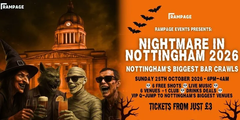 HALLOWEEN BAR CRAWL UON vs NTU - Nightmare in Nottingham | 6 FREE SHOTS | 6 BARS | 1 CLUB: THE CELL 2-4-1 DRINKS BEFORE MIDNIGHT at The Cell