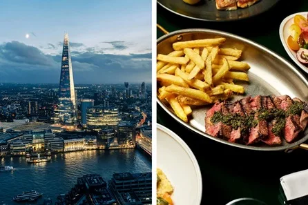 The View from The Shard with Three Course Churrasco Meal with Cocktail for Two at Gaucho
