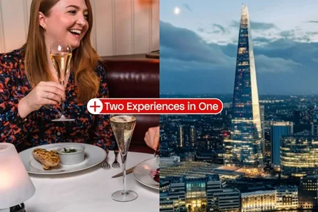 The View from The Shard and Four Course Dining Experience with Fizz at Marco Pierre White's London Steakhouse Co. for Two at Marco Pierre White's London Steakhouse Co for Two, The Shard