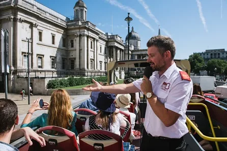 Explore London with Hop-On, Hop-Off Sightseeing Bus Tour and River Cruise for a Family of Four at Trafalgar Square