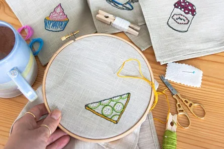 Hand Embroider 'Afternoon Tea' Linen Napkin Workshop for Two at Hove