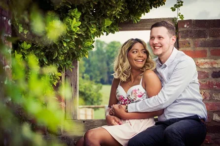 Outdoor Couples Photoshoot with Desk Art Bloc Image at Marlborough