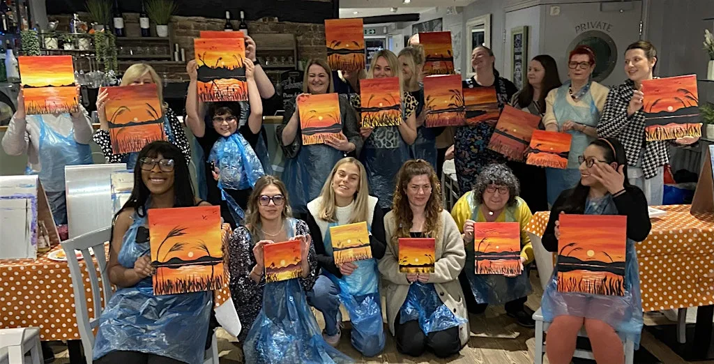 Paint & Sip painting party Canterbury at Café No.35
