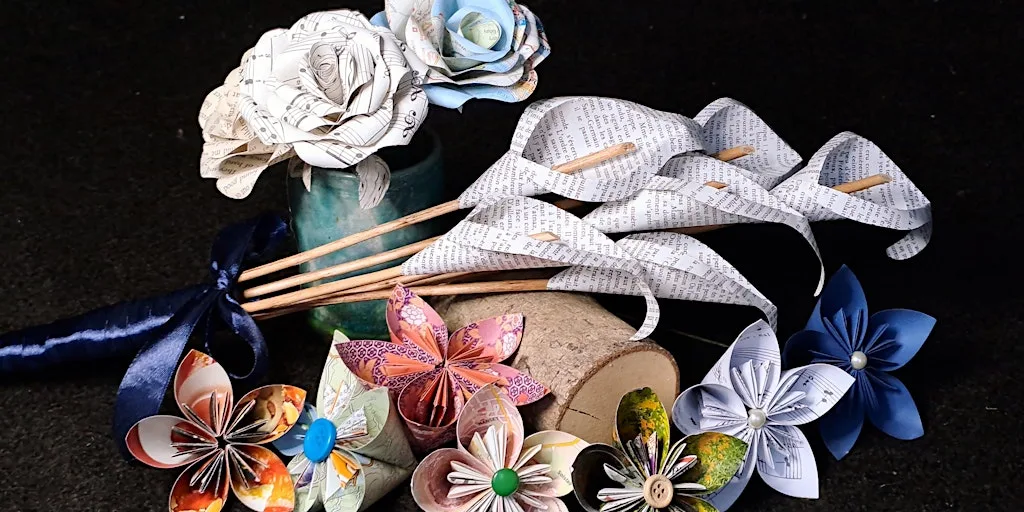 Book paper flower workshop (ATOCY, morning) at A Touch of Craft Yorkshire