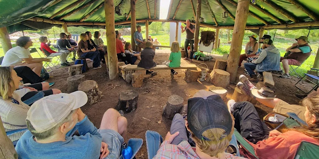 Story co-creation walk with Chris Salisbury at Exmoor National Park Centre, Lynmouth