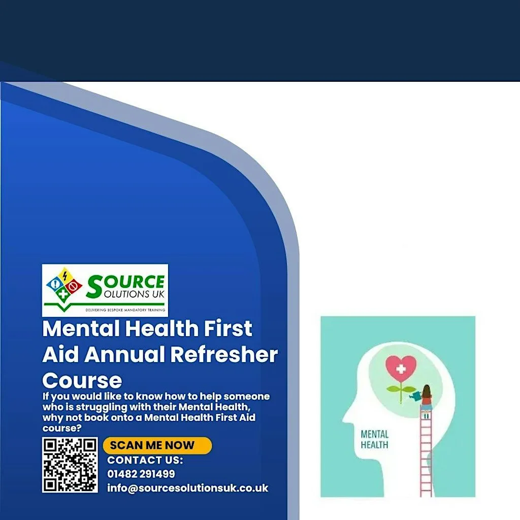 Mental Health First Aid Annual Refresher Course 1/2 day - £150 at 433 Hedon Rd