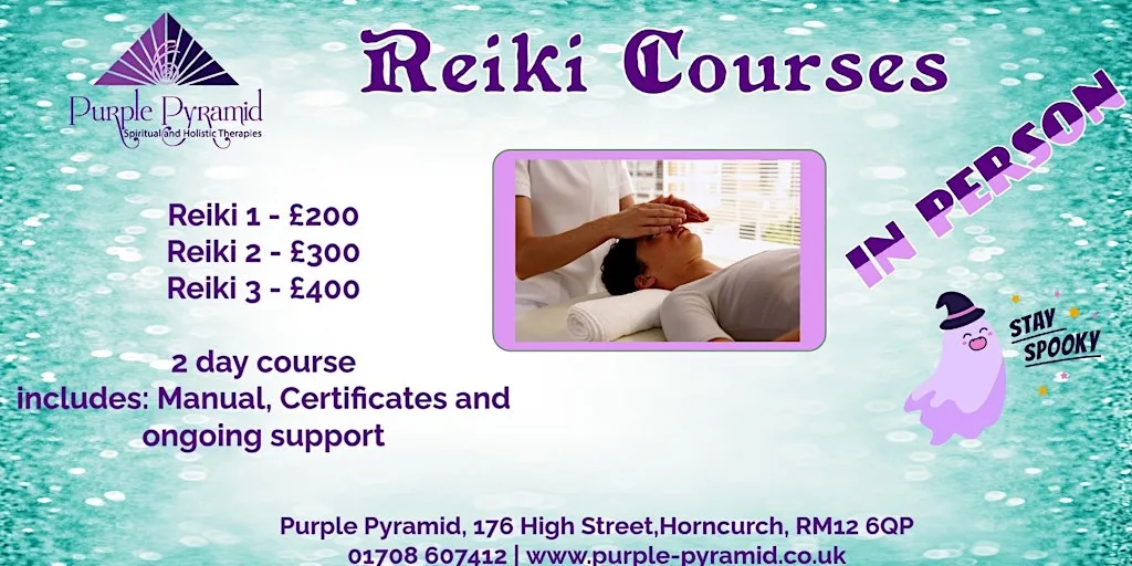 Reiki 1 - 2 Day Course (Reiki 2 & 3 avaliable on request) at Purple Pyramid