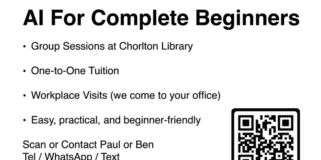 AI FOR COMPLETE BEGINNERS GROUP SESSION at Chorlton Library