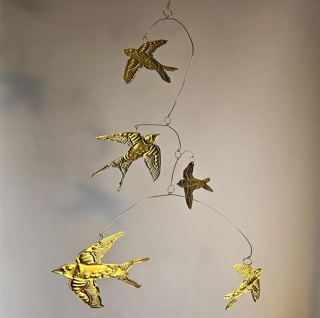 Tin Embossing: Swallow Hanging Mobile at Bowery